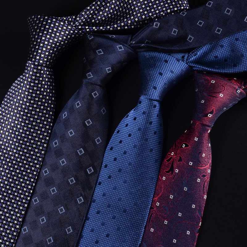 High quality jacquard fashion color formal dress polka dot striped 100% silk necktie wholesale for men