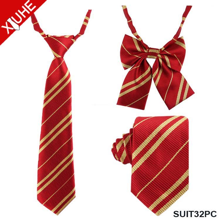 Fashion Classic Cheap Necktie Mens Wholesale Red Neck Ties Sets School Uniform Stripes Polyester Ties