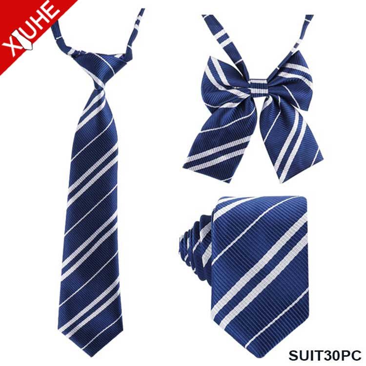 Fashion Classic Cheap Necktie Mens Wholesale Red Neck Ties Sets School Uniform Stripes Polyester Ties