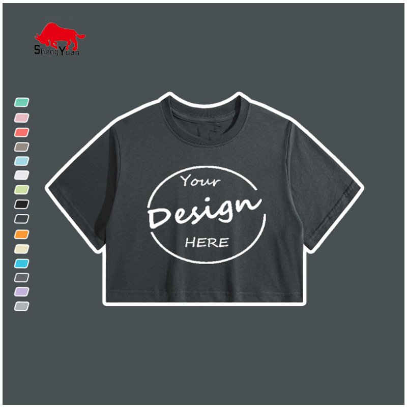 Custom Print Plain Summer 100% Cotton T Shirt Cropped Ladies Tee Women Tops Hip Hop Crop Top T Shirts For Girls