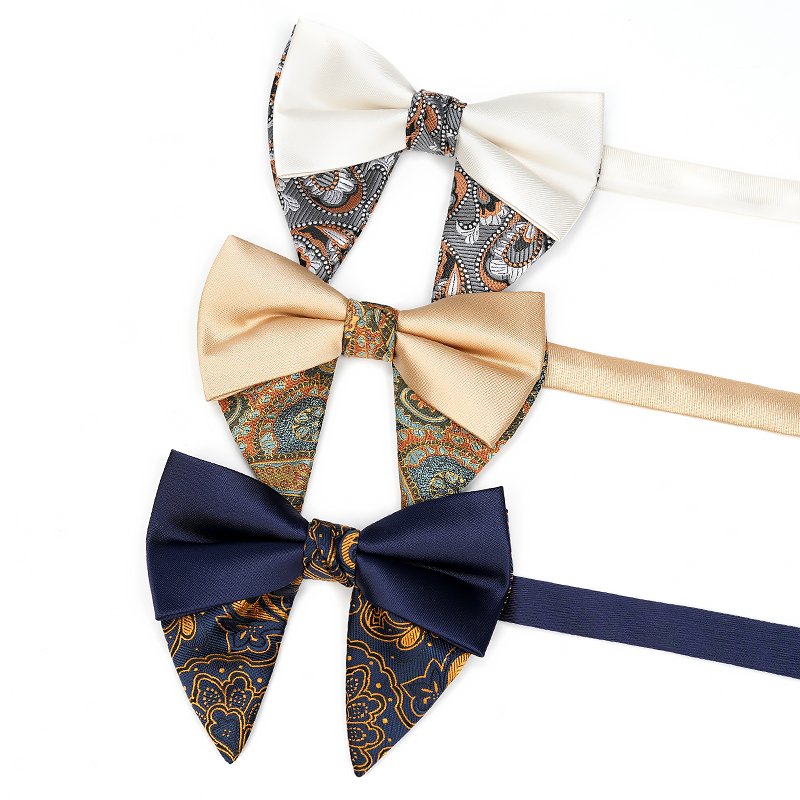 Double Layer Large Size Red and Gold Double Color Adult Compere Stage Party Bow Tie for White Shirt