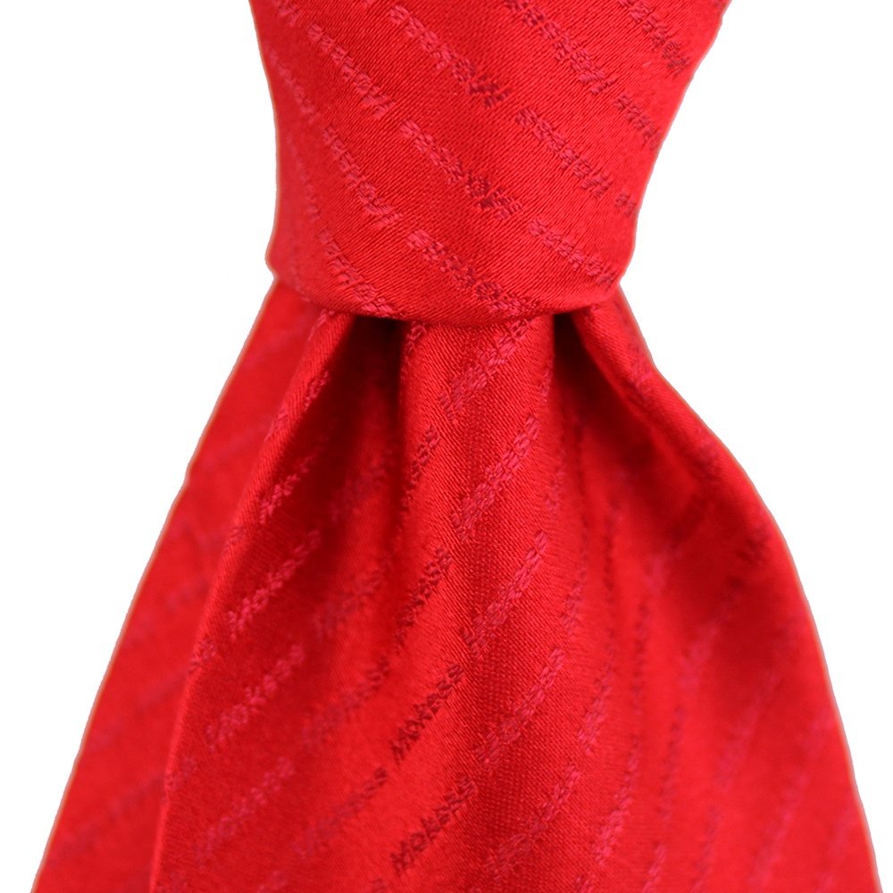 Red Tone On Tone Company Logo Striped Custom Ties Necktie Handmade China Suppliers Luxury Silk Customized Cooperate Neck Ties