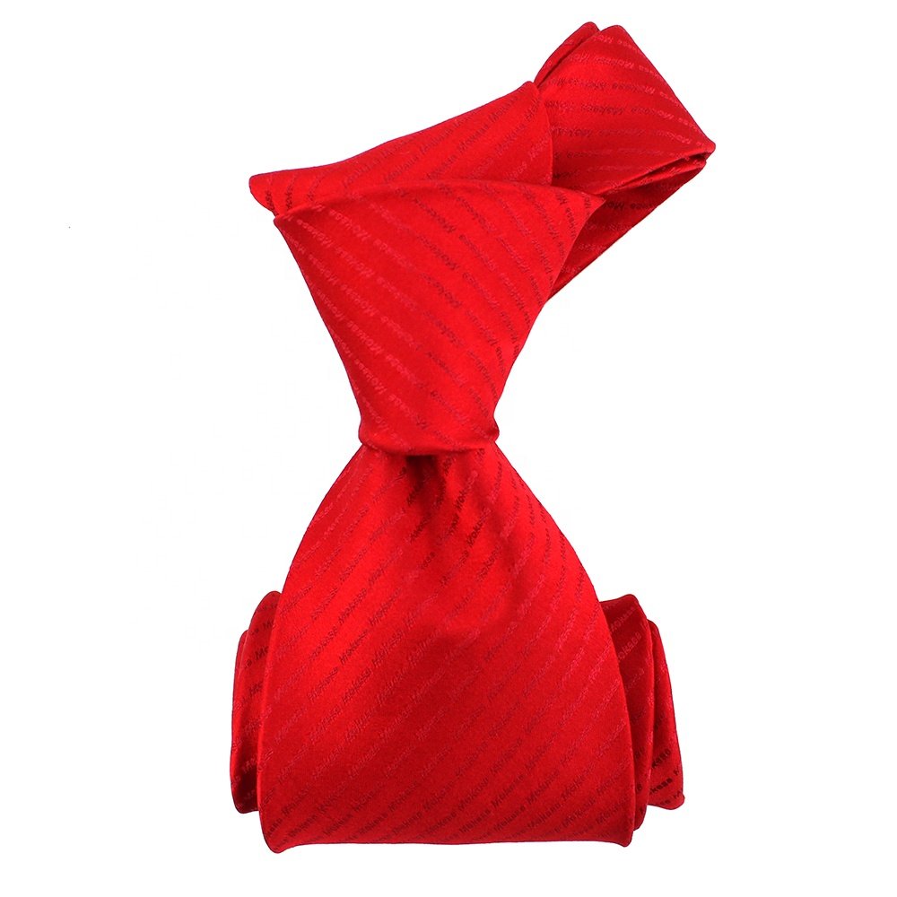 Red Tone On Tone Company Logo Striped Custom Ties Necktie Handmade China Suppliers Luxury Silk Customized Cooperate Neck Ties