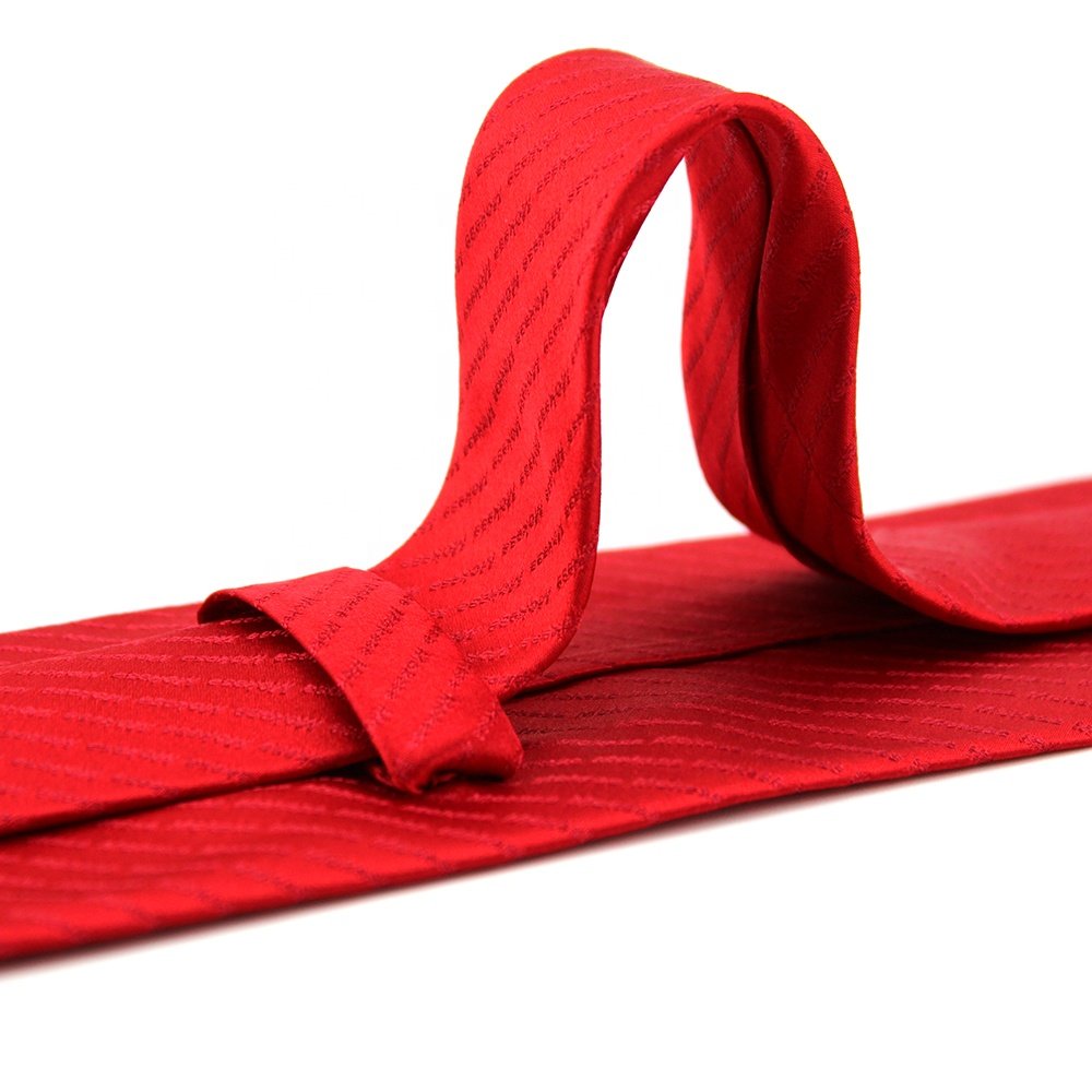 Red Tone On Tone Company Logo Striped Custom Ties Necktie Handmade China Suppliers Luxury Silk Customized Cooperate Neck Ties