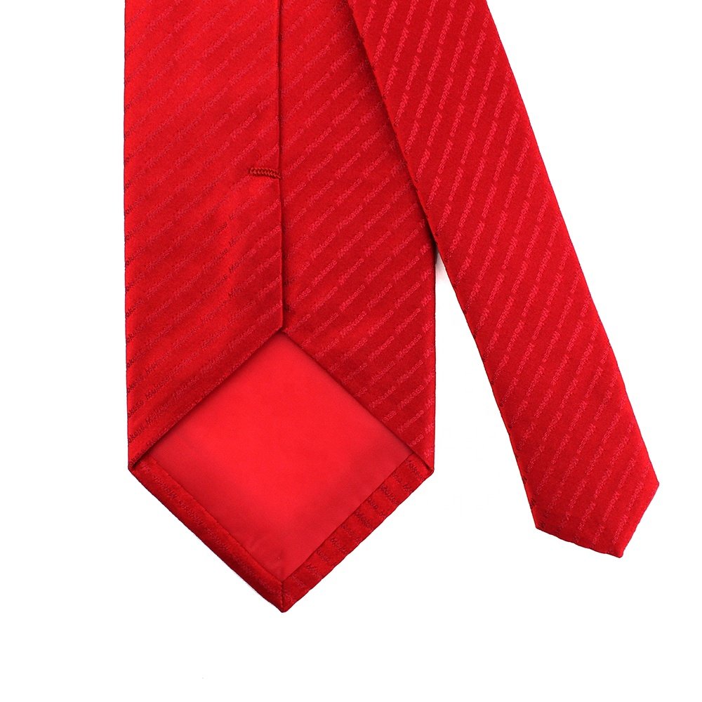 Red Tone On Tone Company Logo Striped Custom Ties Necktie Handmade China Suppliers Luxury Silk Customized Cooperate Neck Ties