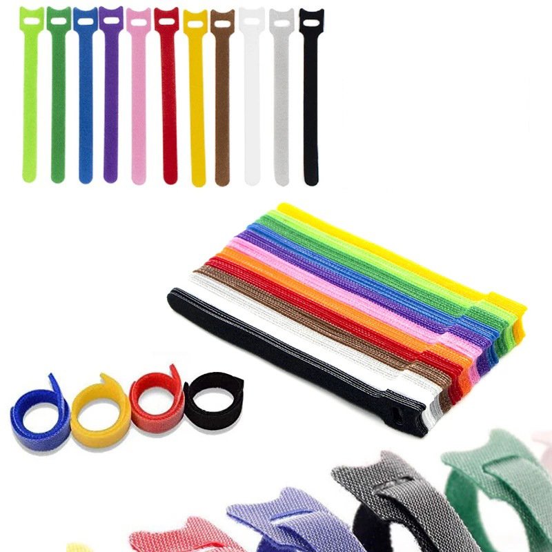 High Quantity 50 Pcs Reusable Fastening Cable Ties Releasable Hook And Loop Cable Ties Small