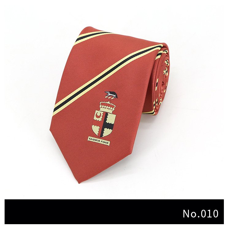 custom School Logo machine made Ties for Men strong sew