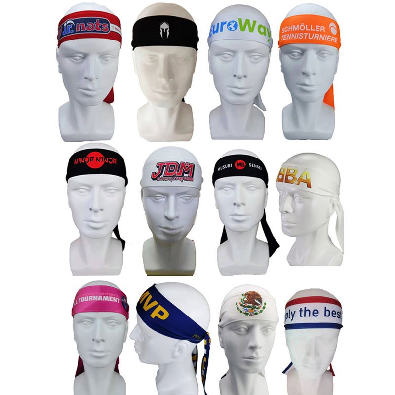 Promotional Adjustable Headband Hair Band Unisex Dry Head Tie Elastic Custom Logo Sports Headbands for Men Basketball Run Tennis