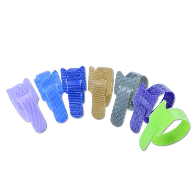 Double Side Colour Cord Organizer Fastener Printed Logo Back Hook And Loop Cable Tie