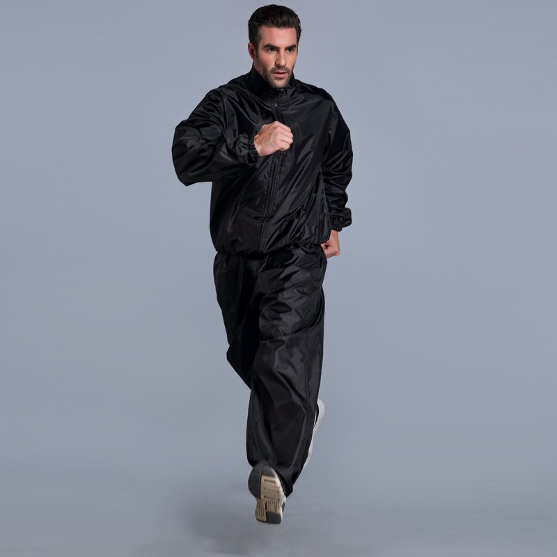 L-3XL Blank Sweat suit Large size weight loss and fat reduction sports running men sweat suits 2 pieces