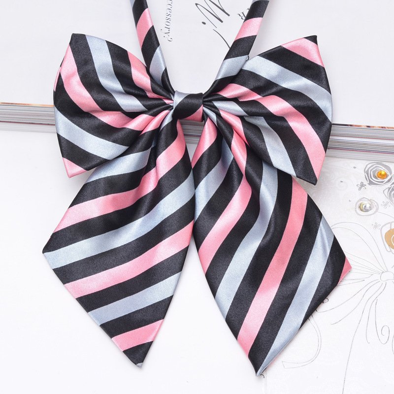 Women's Red Black Strips Bow Tie School Student Sailor Suit Bowknot Adjustable Ribbon Bank Bow Tie For Bank