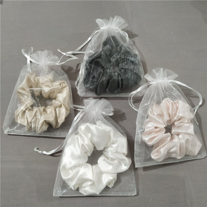 Luxury Elastic Silk Hair Ties Girls silk scrunchies Ring Hair ties