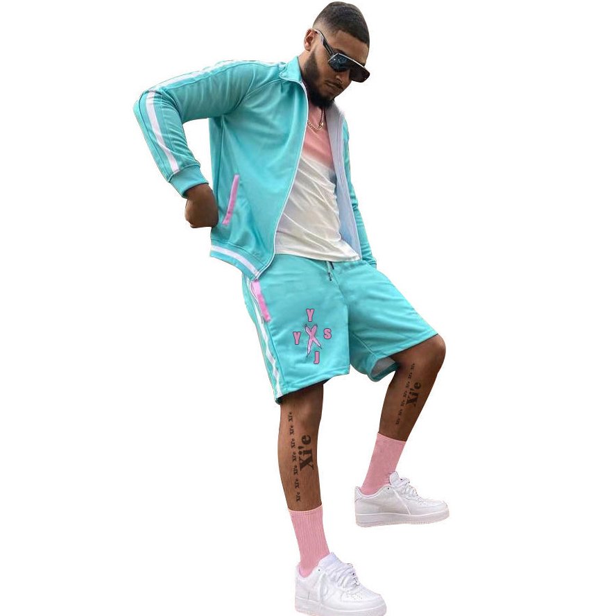 Wholesale Breathable Shorts 2 Piece Sets Men's Training Wear polyester tracksuits