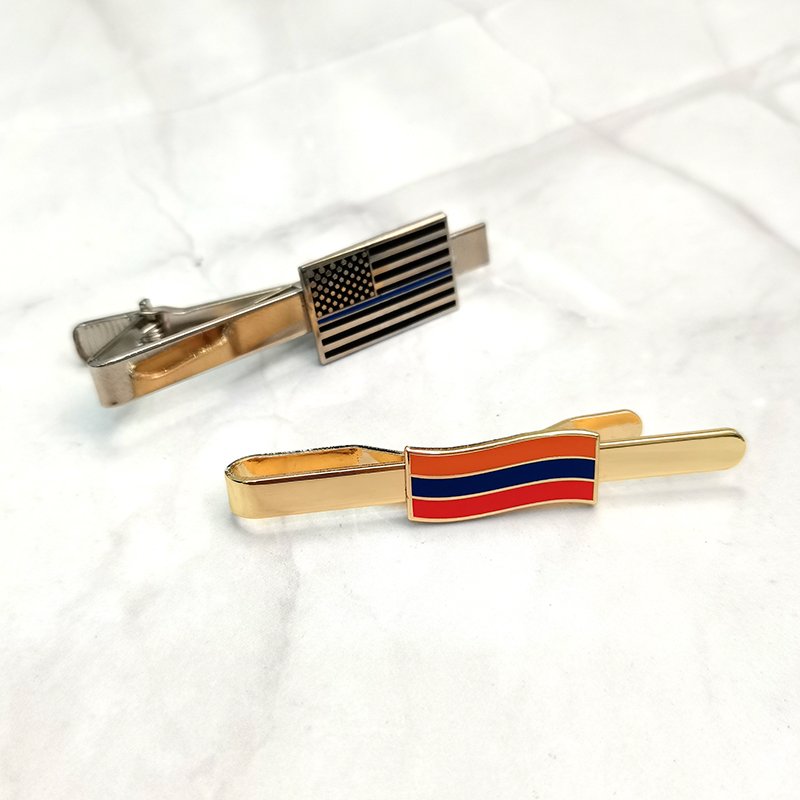 Wholesales Men Suit Accessories Custom Logo Metal Gold Silver Gift Box Tie Bar Pin Tie Clips Cuff Links Cufflinks Set