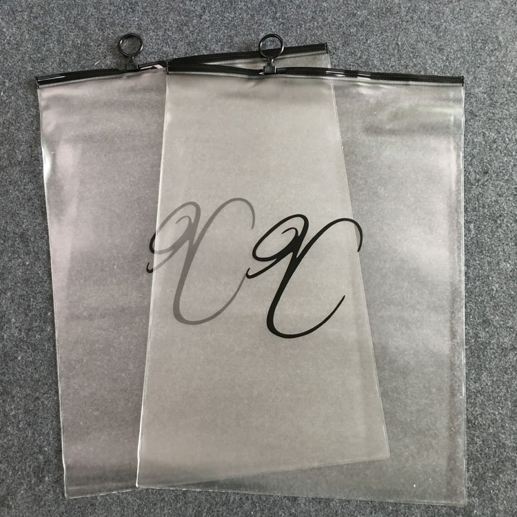 Frosted/ Clear Bag For Clothes With Printing PVC Plastic Zipper Pack Bag With Logo Custom Clothing Packaging Bag