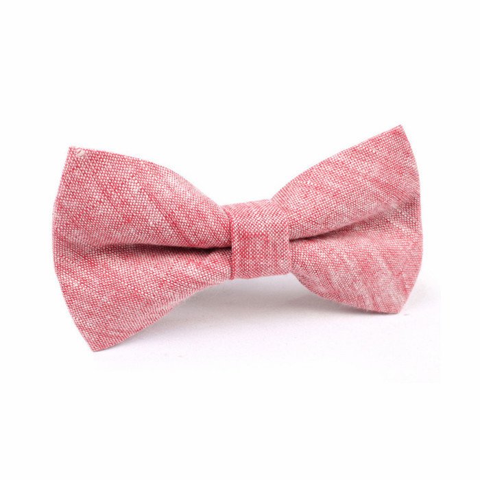 Custom linen solid bow tie for men
