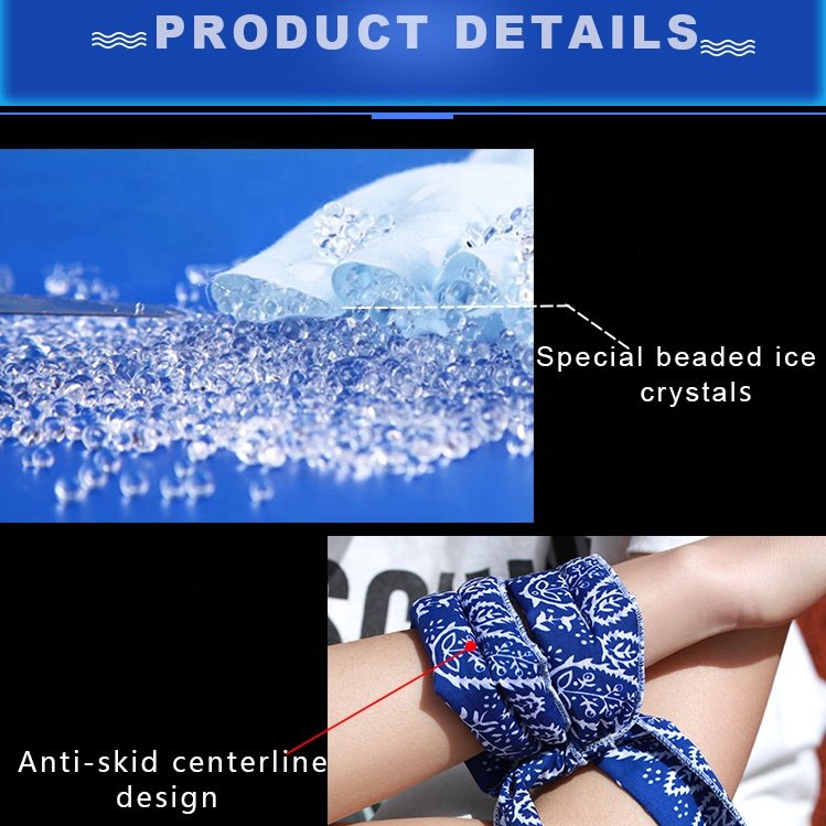 High Quality dog cooling bandana Ice Cool Scarf Cooler Ice Scarf Pet Cooling Scarf