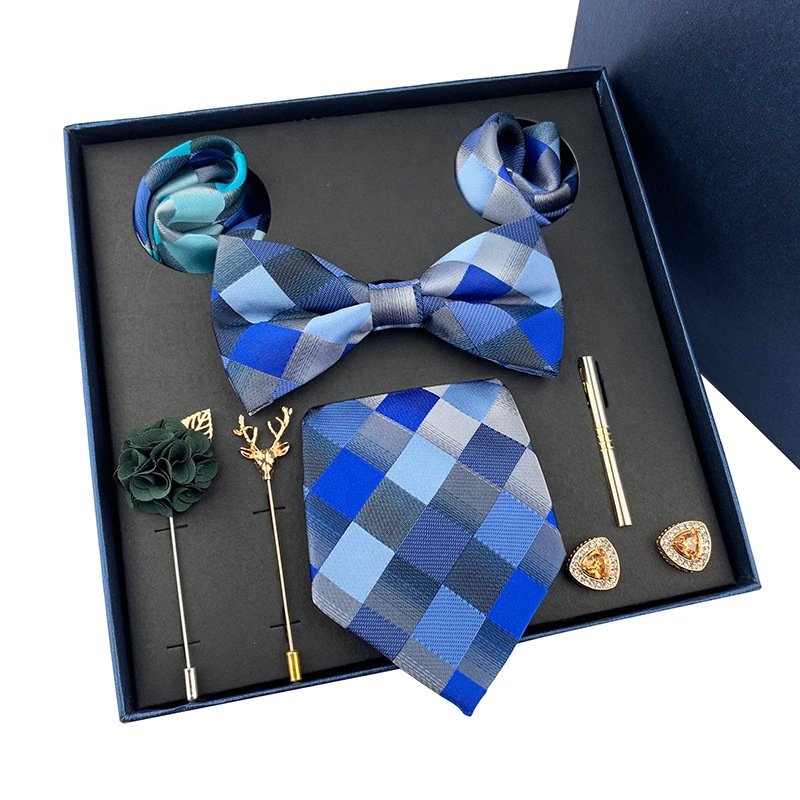 New corbatas de seda para hombre necktie set cuff pocket brooch bow ties corbatas para hombre mens tie sets gift box necktie set