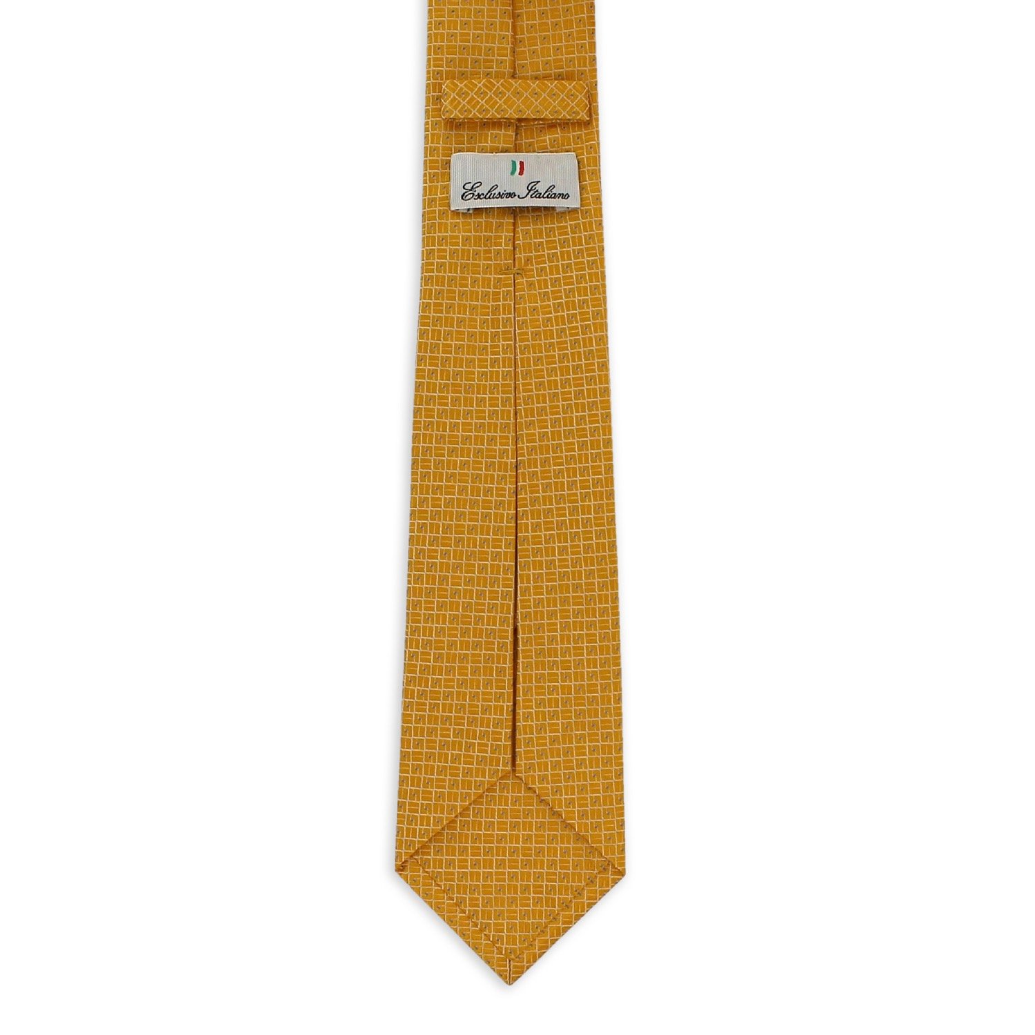 Sophisticated Firenze Yellow Jacquard Weave Italian Seven Fold Necktie 100% Silk Excellent Unmatched Business Elegance Formal