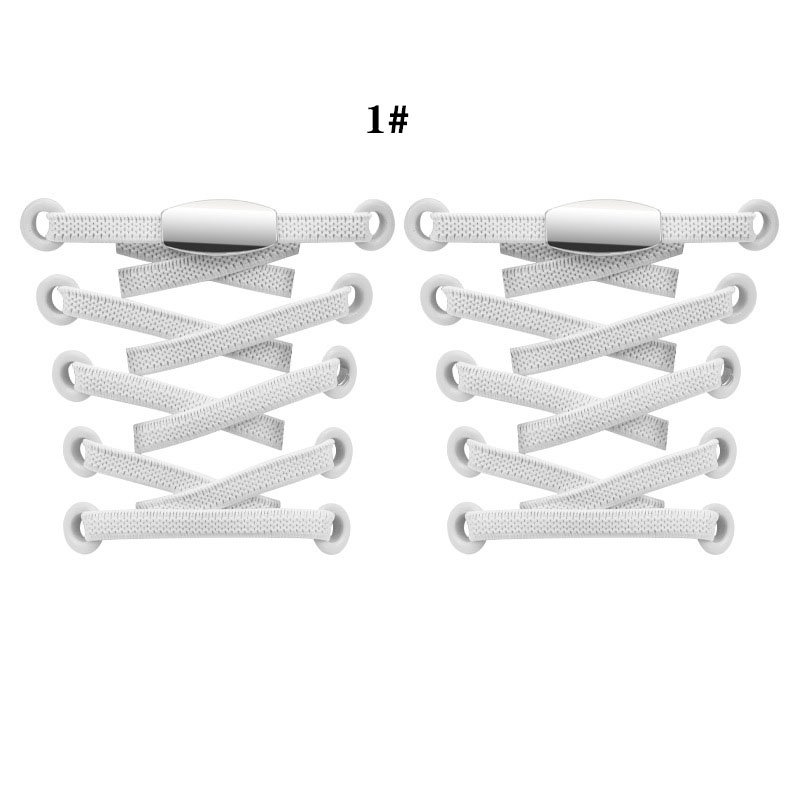 Elastic flat no tie sports colorful press lock shoelace for kids adult