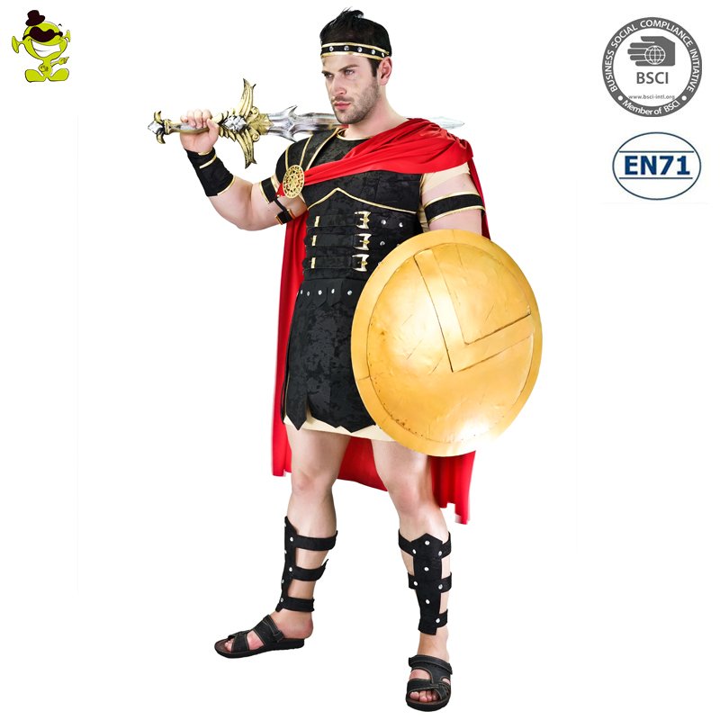 Ancient Medieval Warrior Outfit Halloween Party Adult Roman Gladiator Costume for Men
