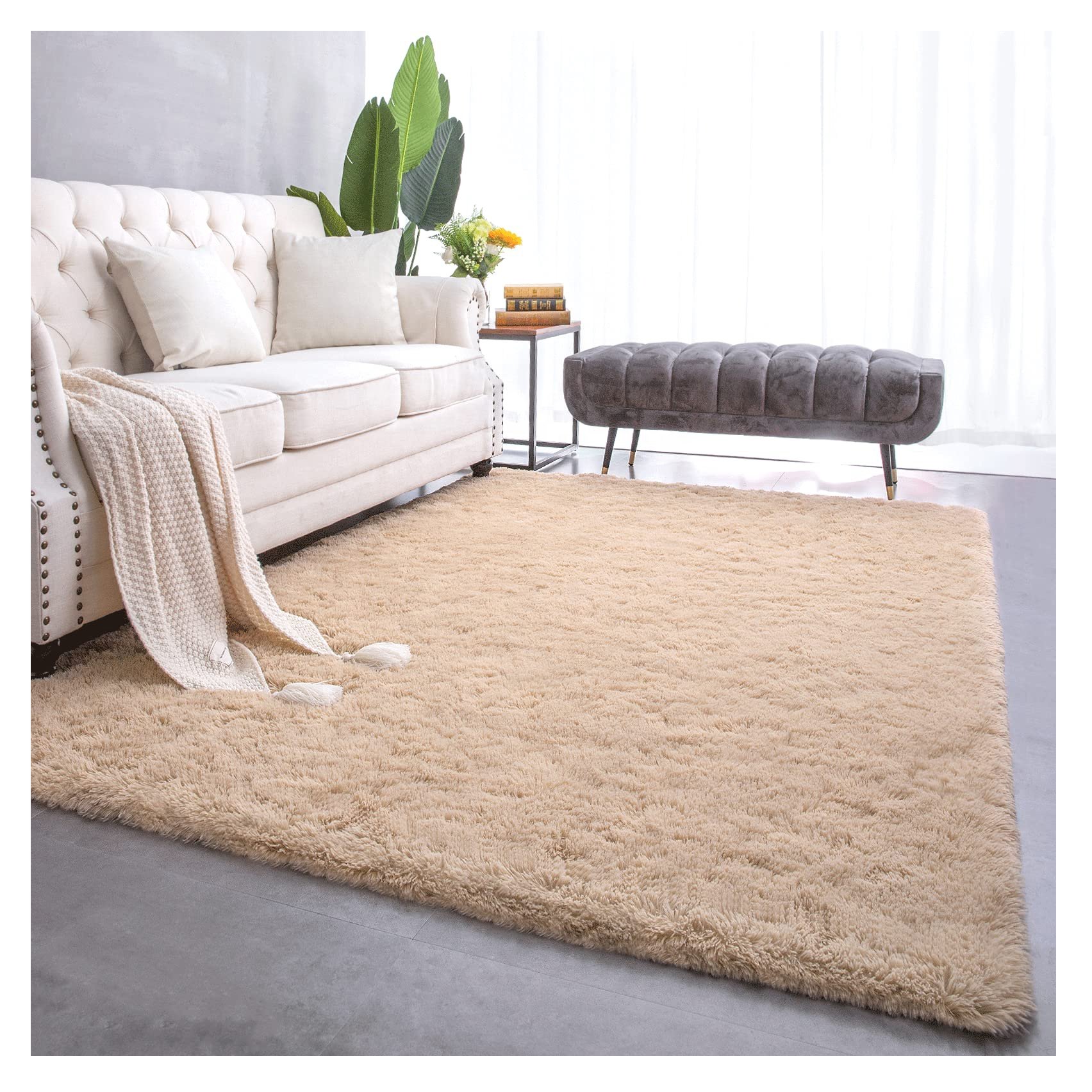 Tie dyeing PV plush modern decorative anti-slip soft shaggy round living room bedroom area rug carpet