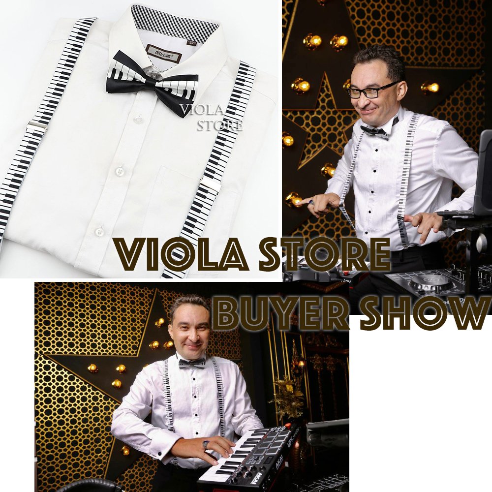 Top Hot Music Print Suspender Bow Tie Sets Men Women Kids Piano Guitar Skull Cats Rainbow Party Play Shirt Brace Accessory Gift
