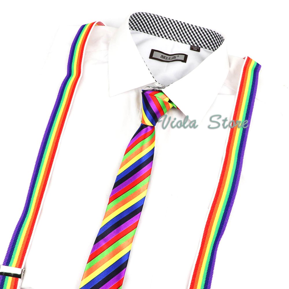 Top Hot Music Print Suspender Bow Tie Sets Men Women Kids Piano Guitar Skull Cats Rainbow Party Play Shirt Brace Accessory Gift