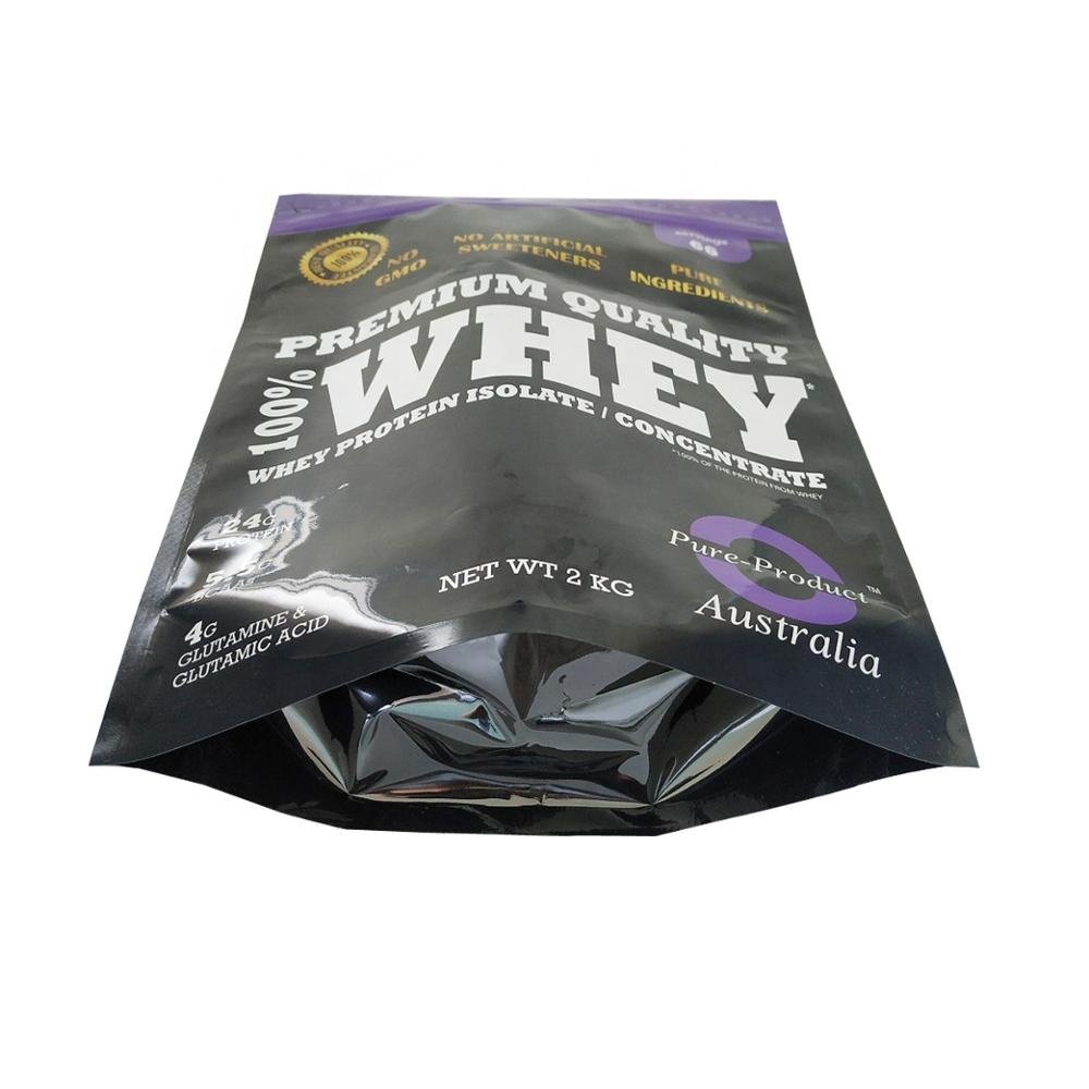 Customized food package ziplock plastic transparent doyack stand up pouch front clear custom logo