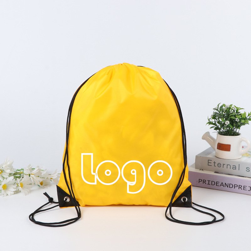 Reusable Strong Fabric Drawstring Pouch Polyester Promotional Dust Bag Linen Backpack Drawstring Bags With Business Logo