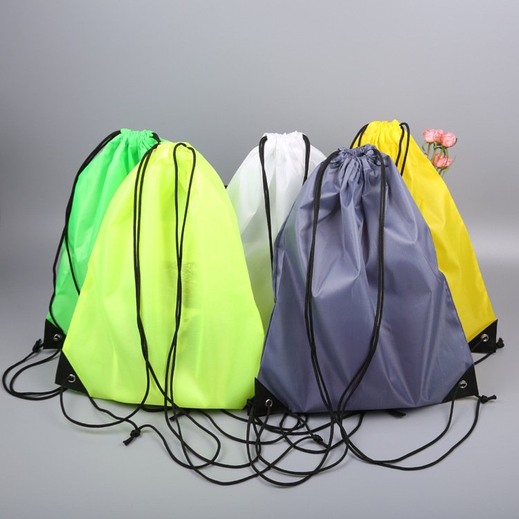 Reusable Strong Fabric Drawstring Pouch Polyester Promotional Dust Bag Linen Backpack Drawstring Bags With Business Logo