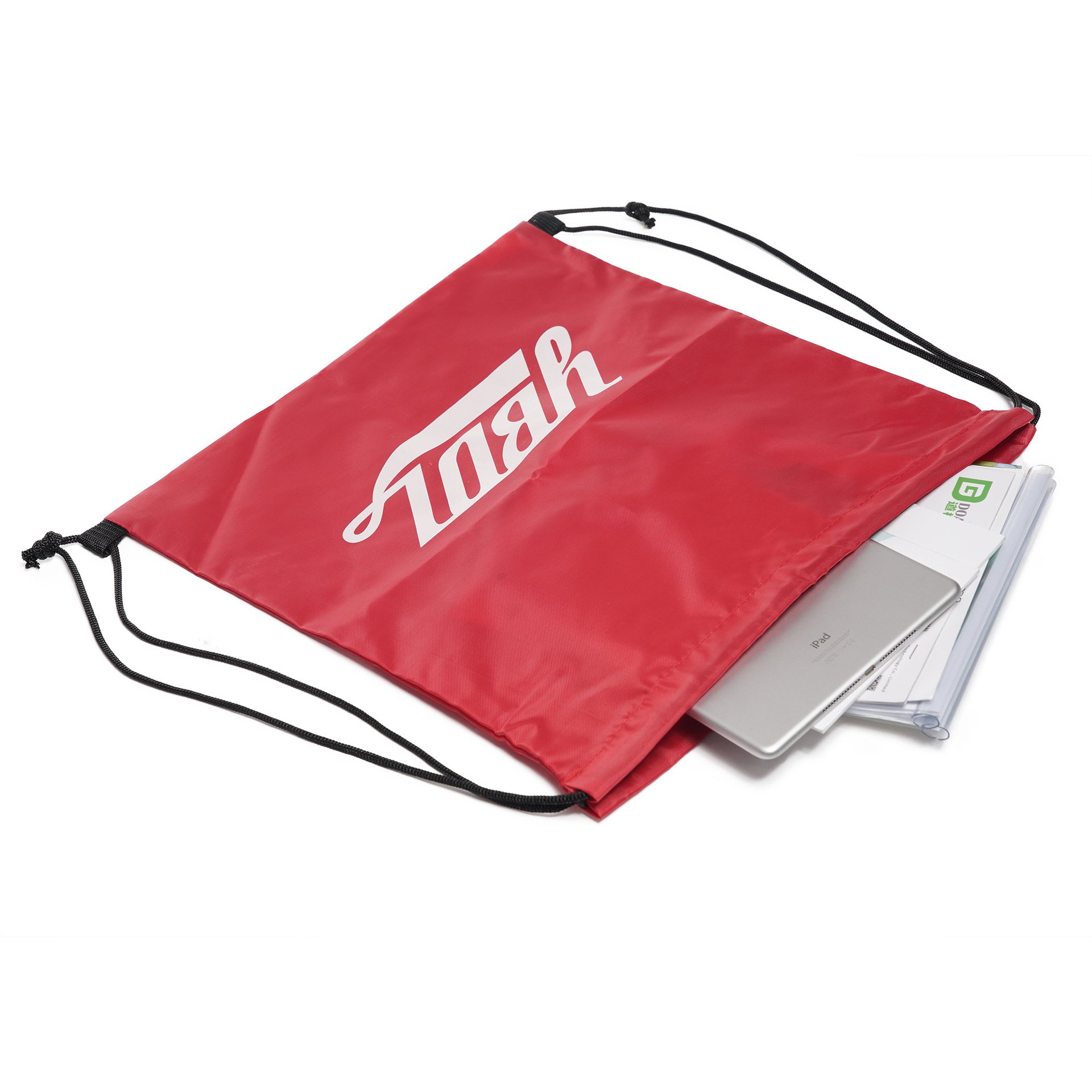 Reusable Strong Fabric Drawstring Pouch Polyester Promotional Dust Bag Linen Backpack Drawstring Bags With Business Logo