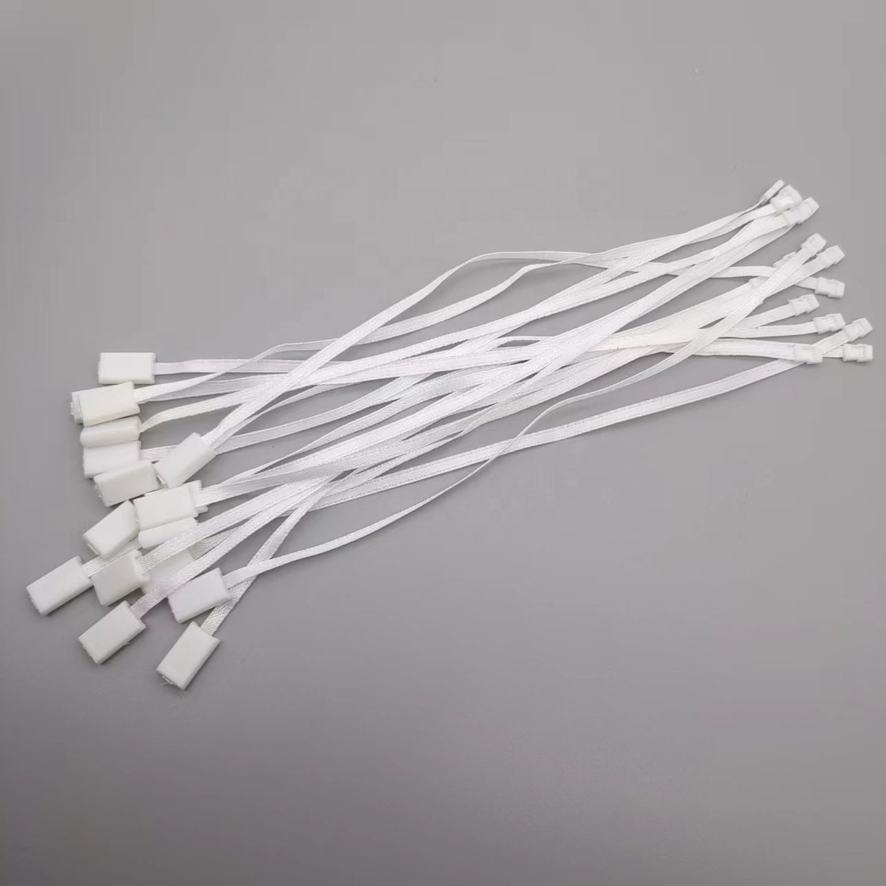 Factory Silk Ribbon Hanging Grain Bag Tie Clothing Plastic Seal Strings Hang Tags Cord Clothing Square Thread Lock Ribbon