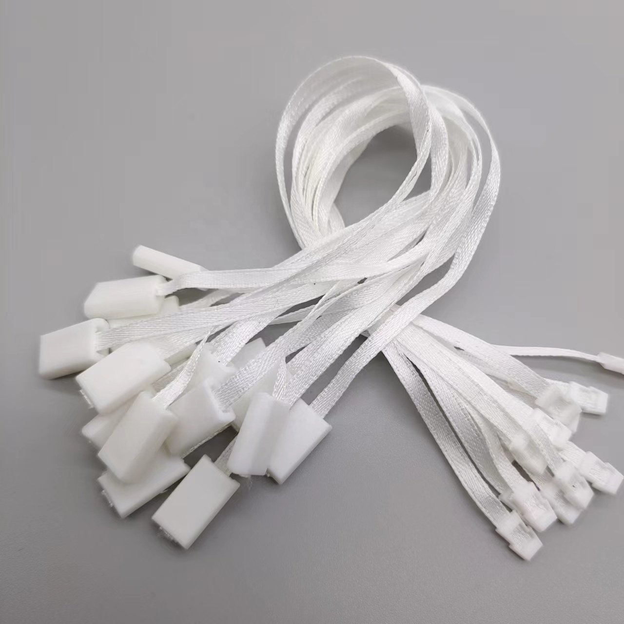 Factory Silk Ribbon Hanging Grain Bag Tie Clothing Plastic Seal Strings Hang Tags Cord Clothing Square Thread Lock Ribbon