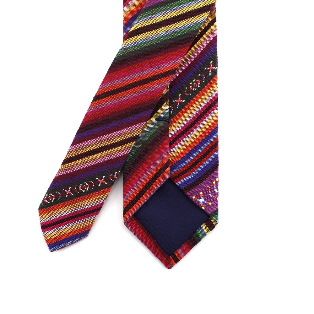 Low MOQ Wholesale Mens Ties Shengzhou Custom Necktie Slim Skinny Cotton Polyester Novelty Colorful Striped 6CM Neckties For Men