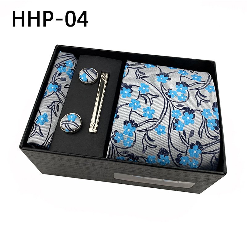 Fashion Men Tie Green Teal Blue Solid Paisley Striped Plaid Floral Animal Necktie Handkerchief Cufflink Set