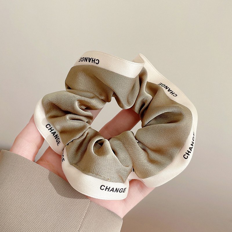 French fashion luxury CC design oversized scrunchie elegant women's satin elastic headband