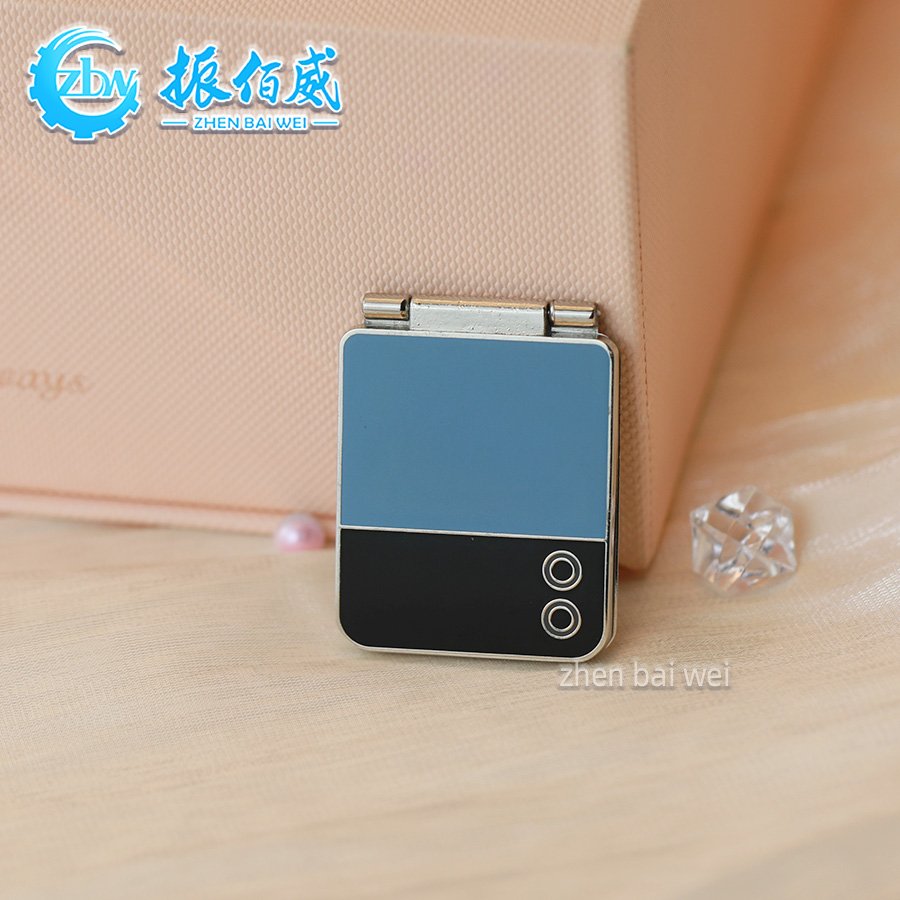 Hot Trendy Wholesale Custom Metal Silver Plated Creative flip top Phone Shape Brooch Custom Alloy Printing Enamel Lapel Pin