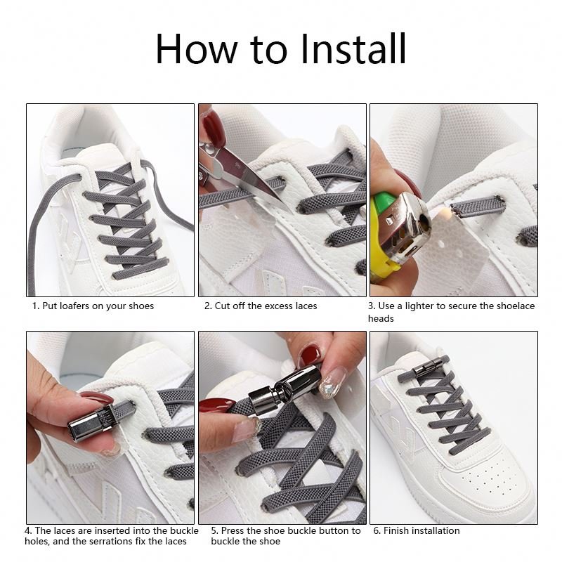 High Quality New No tie Shoelaces flat Elastic Shoe Laces Sneakers lazy Shoelace Quick Easy Press lock Shoelaces
