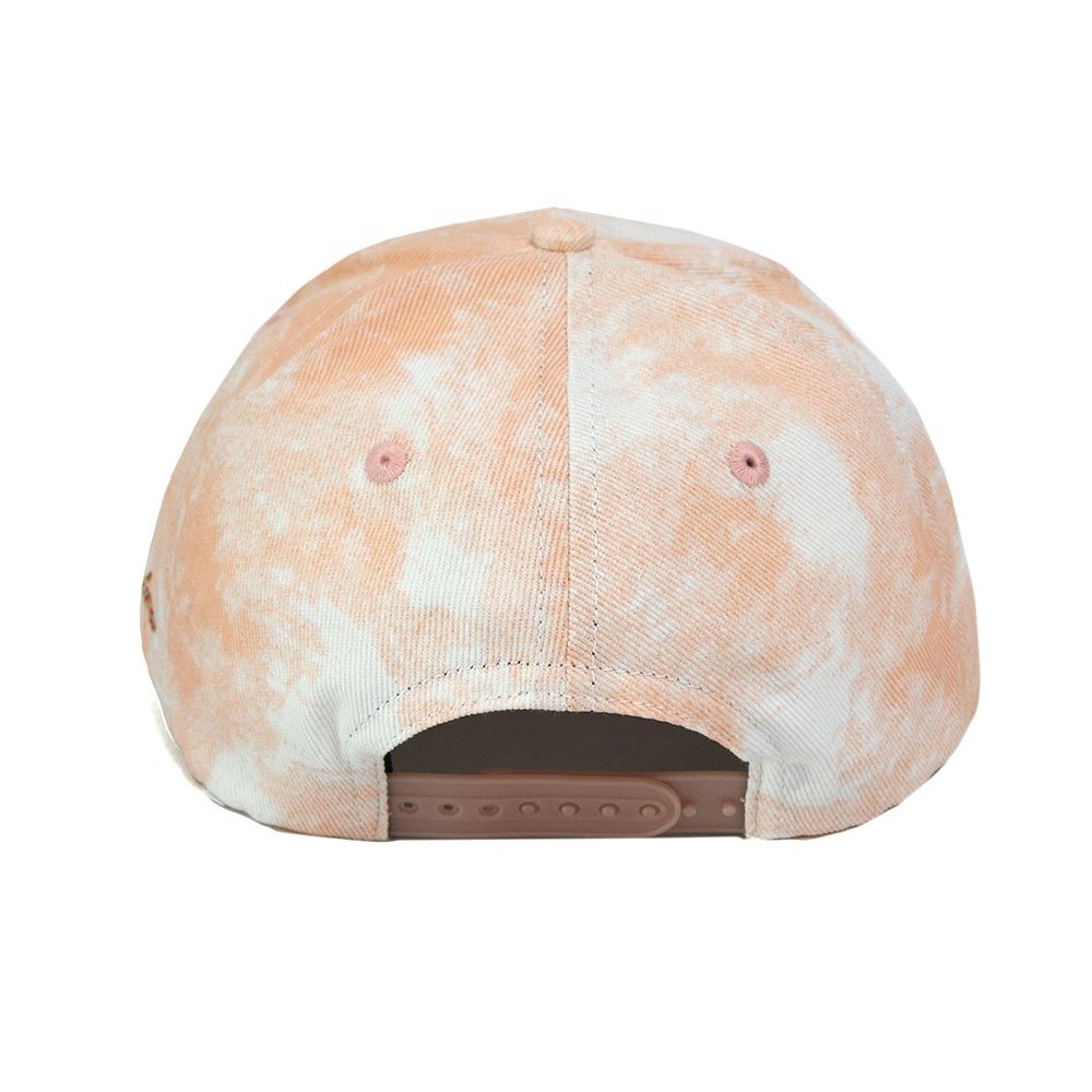 Oem Custom 6 Panel Curved Brim Tie-dye fabric Baseball Cap, Sports cap,3d Puff Embroidery Logo Structured baseball cap