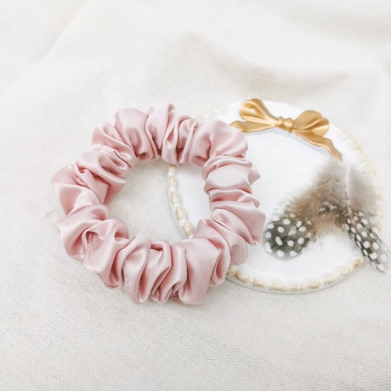 100% pure silk satin hair tie silk scrunchies 3.5 cm wide for girls
