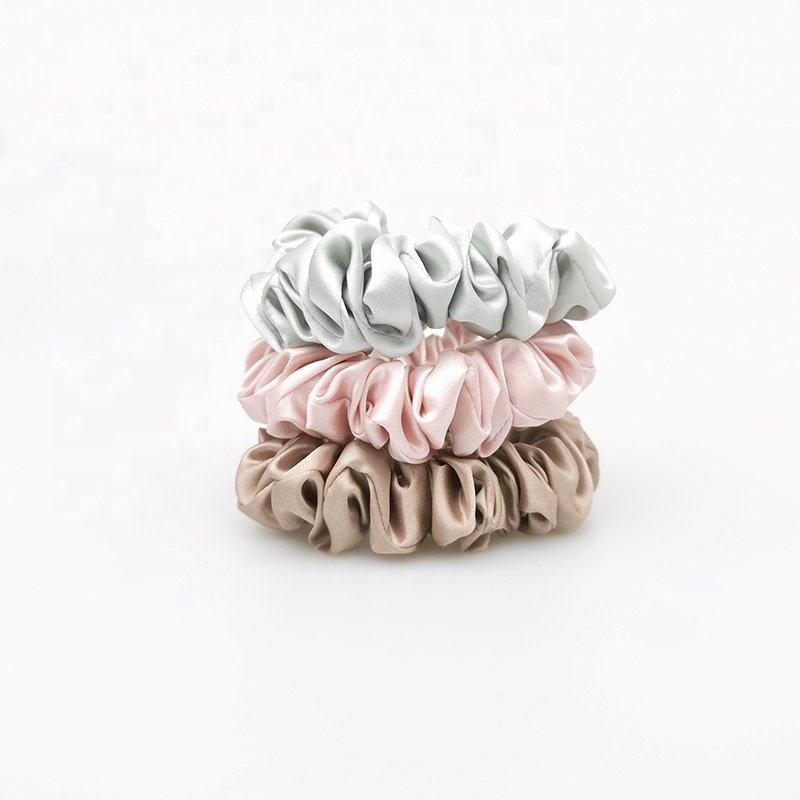100% pure silk satin hair tie silk scrunchies 3.5 cm wide for girls