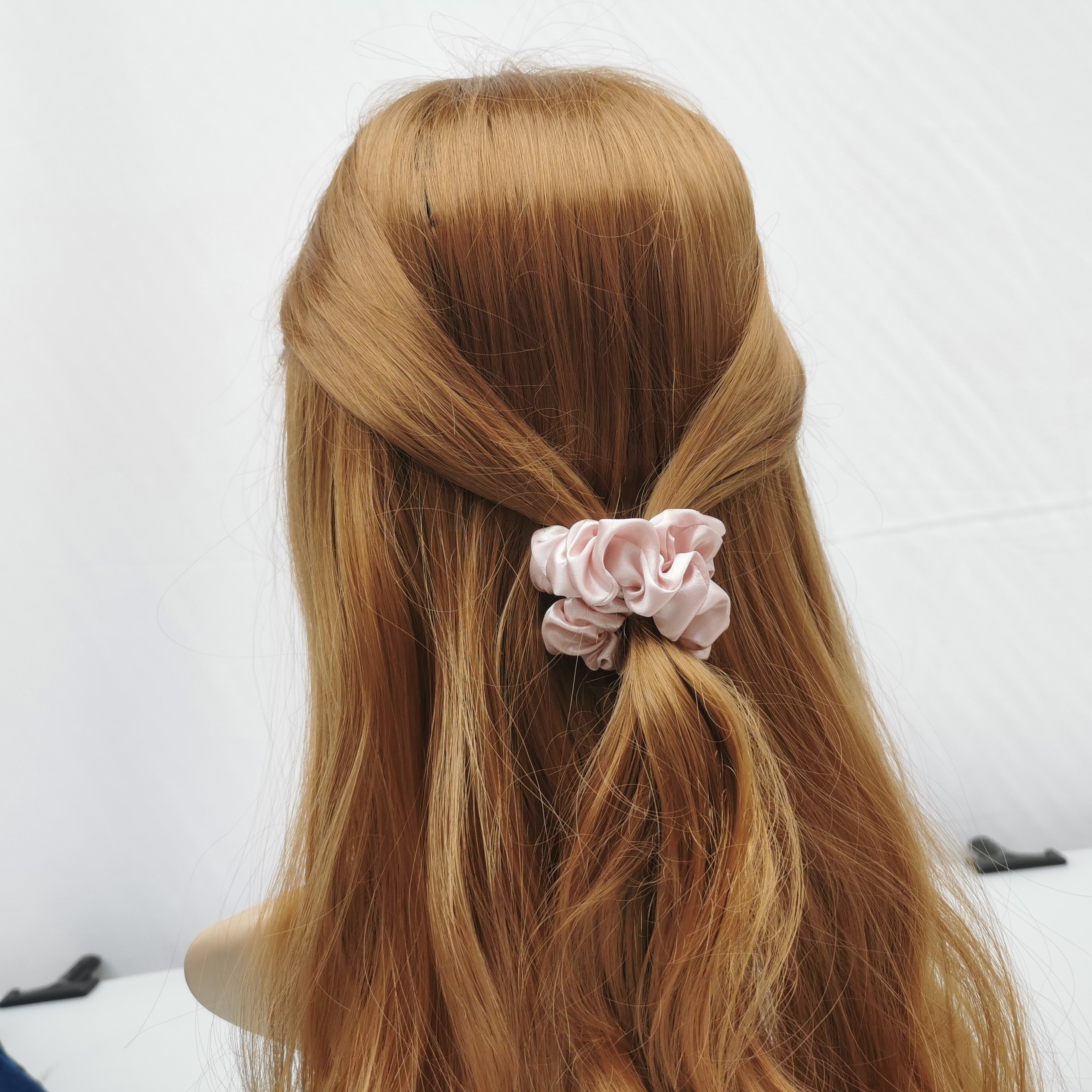 100% pure silk satin hair tie silk scrunchies 3.5 cm wide for girls