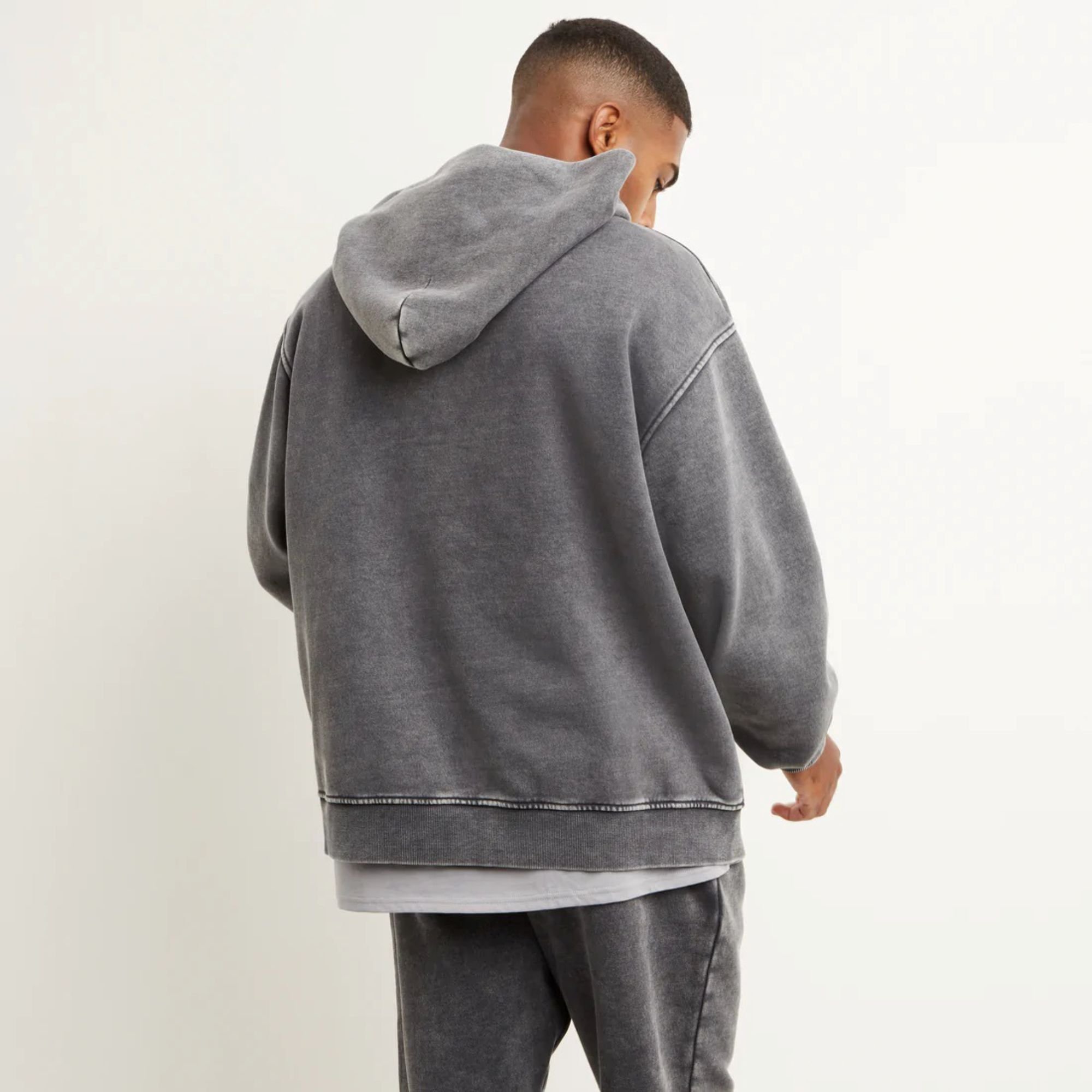 High Quality 100% Cotton Acid Washed Vintage Hoodie 6XL High Street Series Spring Season Old Sweater Stone Washed Look