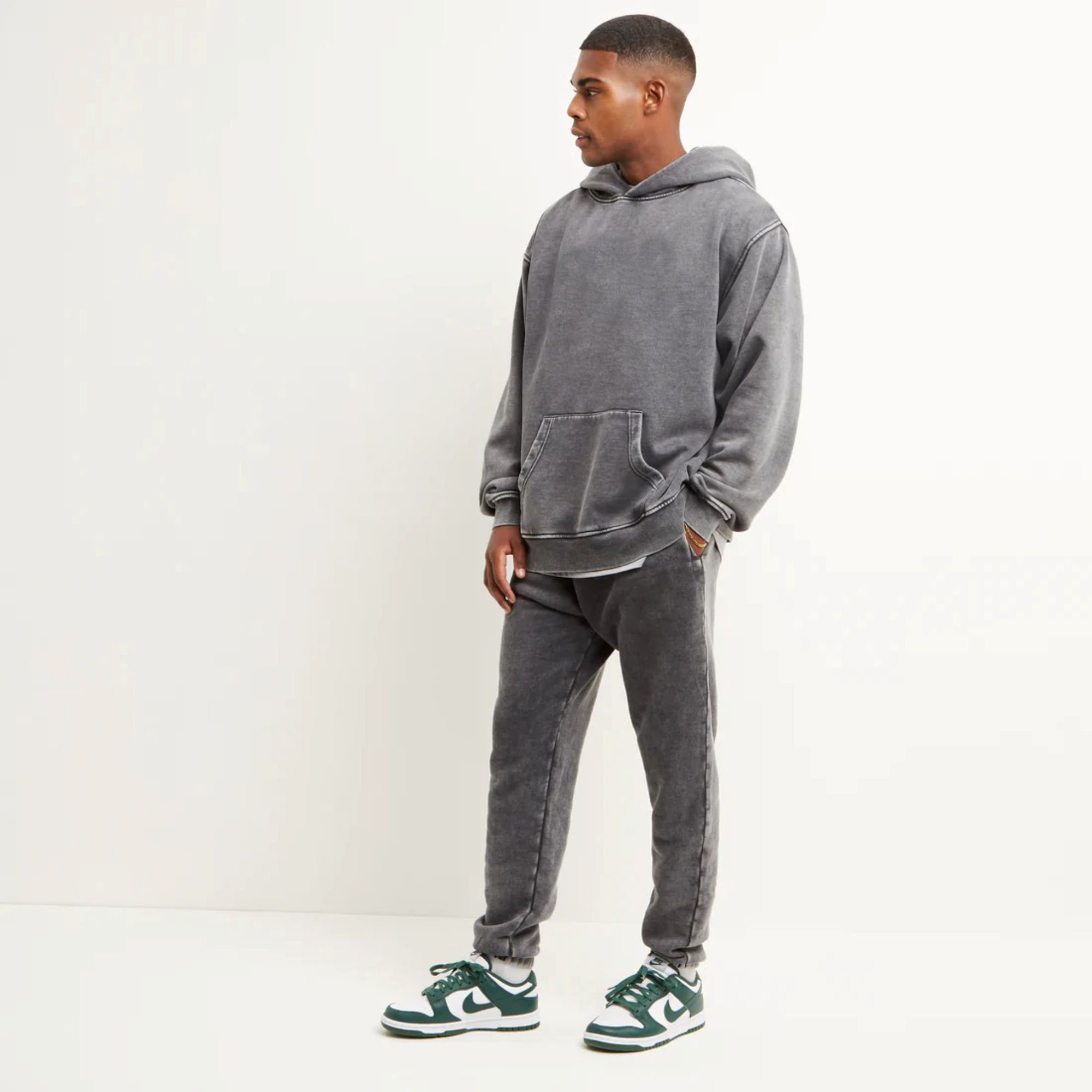 High Quality 100% Cotton Acid Washed Vintage Hoodie 6XL High Street Series Spring Season Old Sweater Stone Washed Look