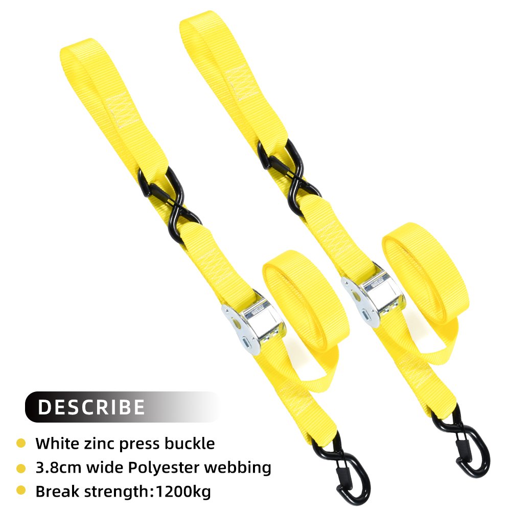 2pk 38mm 1200Kg Motorcycle Cam Tie Down Strap Bike Cargo Straps Motorcycle Kit Transport Accessories