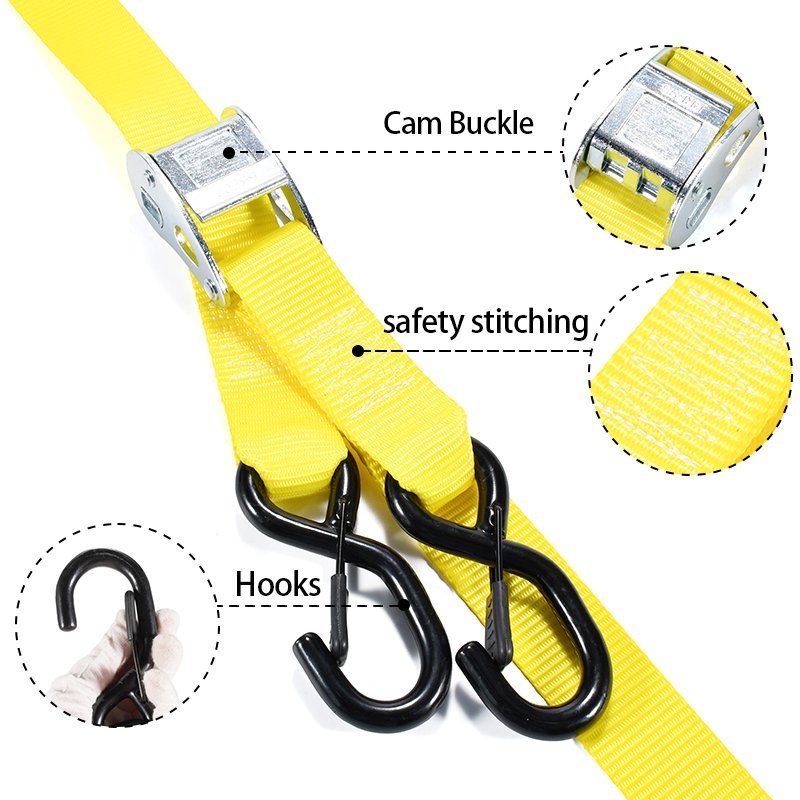 2pk 38mm 1200Kg Motorcycle Cam Tie Down Strap Bike Cargo Straps Motorcycle Kit Transport Accessories