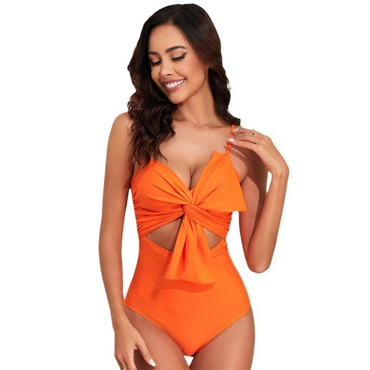 2024 New sexy quick drying jumpsuit women's solid color swimsuit sexy women's bikini swimsuit