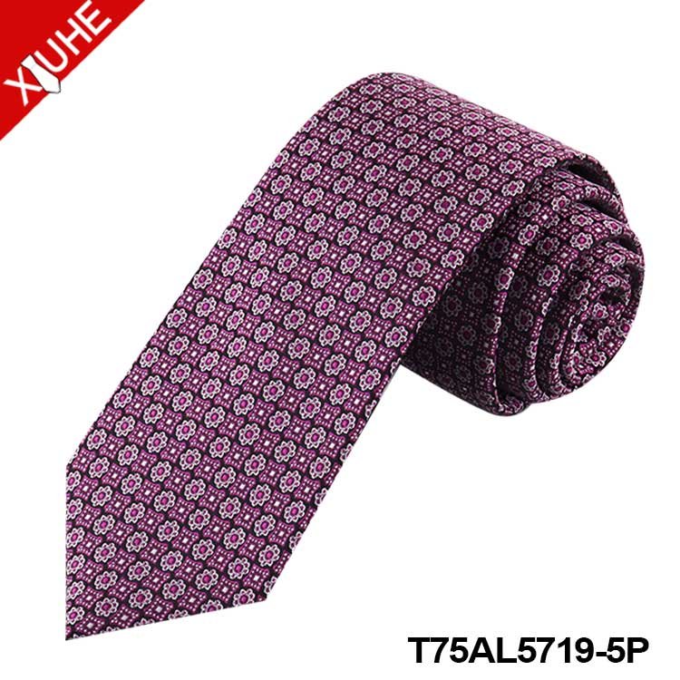 Business Design OEM ODM Mens Neck Tie Red Floral Custom Made Necktie Formal Woven Custom Polyester Ties