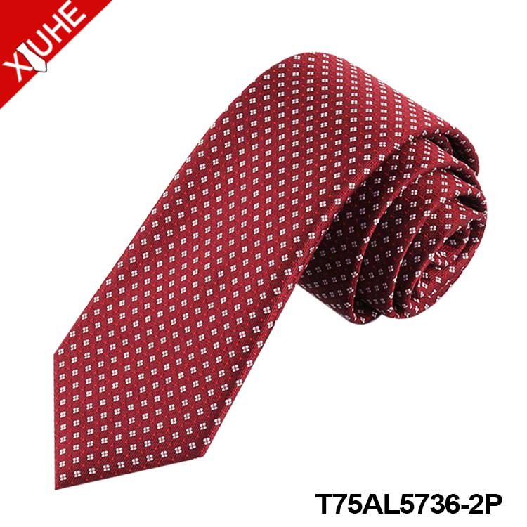 Business Design OEM ODM Mens Neck Tie Red Floral Custom Made Necktie Formal Woven Custom Polyester Ties